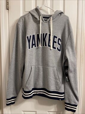 NWT 47 Brand Gray Hoodie with Navy Yankees Lettering